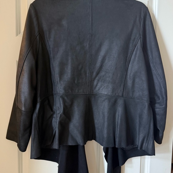 Bernardo Women's Leather Black Draped Jacket - Picture 2 of 3